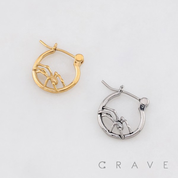 GOTHIC WOLF SPIDER 316L SURGICAL STEEL EARRING